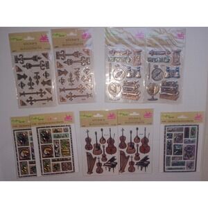 Metallic Puffy Mixed Sticker Lot Scrapbooking crafts‎
